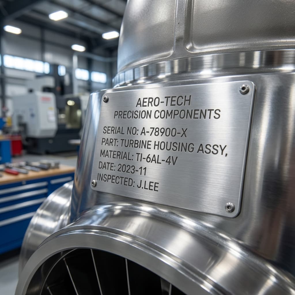 Placas aeronáuticas y aeroespaciales de identificación fabricadas bajo EN 9100
