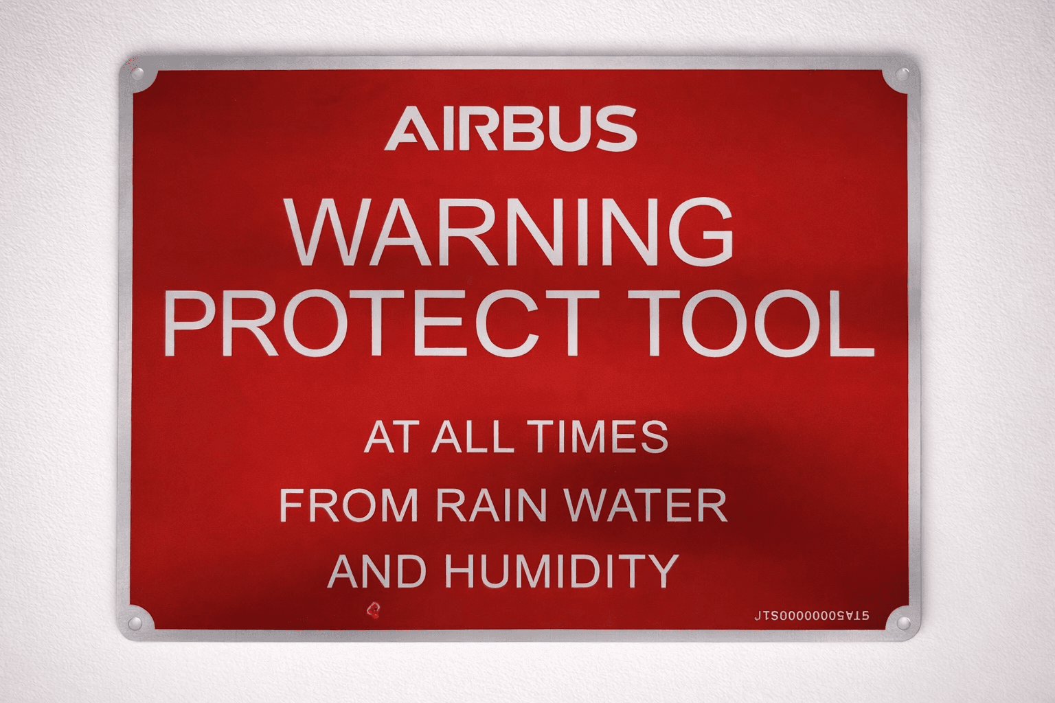 Placa de advertencia Airbus fotoanodizada